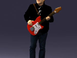 000349 Man Playing an Electric Guitar 3dp 3D Print Model