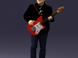 man with electric guitar 0006 3d print ready Modelo de Impressão 3D