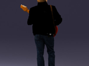 man with electric guitar 0006 3d print ready Modelo de Impressão 3D