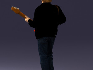 man with electric guitar 0006 3d print ready Modelo de Impressão 3D