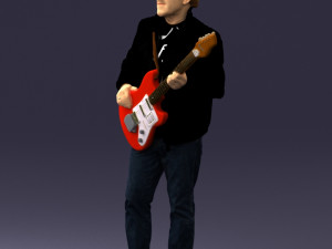man with electric guitar 0006 3d print ready Modelo de Impressão 3D