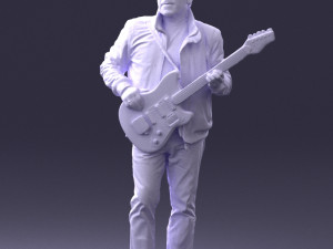 man with electric guitar 0006 3d print ready Modelo de Impressão 3D