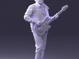 man with electric guitar 0006 3d print ready Modelo de Impressão 3D