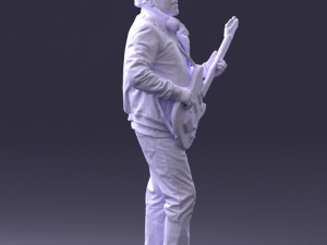 man with electric guitar 0006 3d print ready Modelo de Impressão 3D