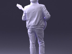 man with electric guitar 0006 3d print ready Modelo de Impressão 3D