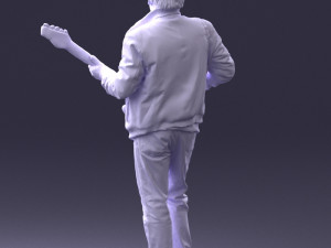 man with electric guitar 0006 3d print ready Modelo de Impressão 3D