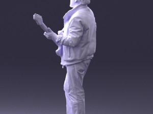 man with electric guitar 0006 3d print ready Modelo de Impressão 3D