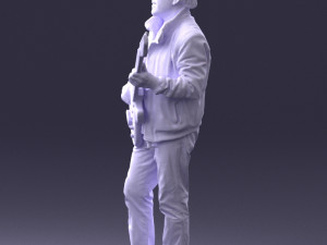 man with electric guitar 0006 3d print ready Modelo de Impressão 3D
