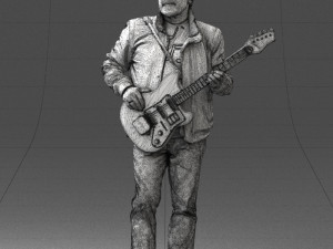 man with electric guitar 0006 3d print ready Modelo de Impressão 3D