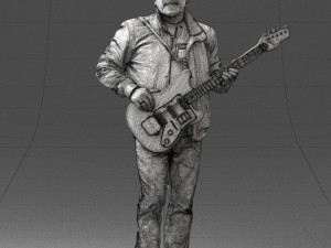 man with electric guitar 0006 3d print ready Modelo de Impressão 3D