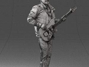 man with electric guitar 0006 3d print ready Modelo de Impressão 3D