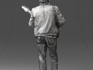 man with electric guitar 0006 3d print ready Modelo de Impressão 3D