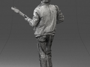 man with electric guitar 0006 3d print ready Modelo de Impressão 3D