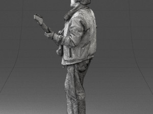 man with electric guitar 0006 3d print ready Modelo de Impressão 3D