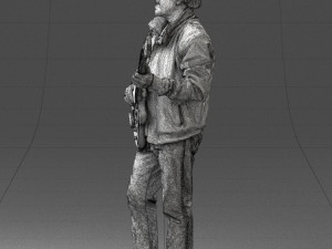 man with electric guitar 0006 3d print ready Modelo de Impressão 3D