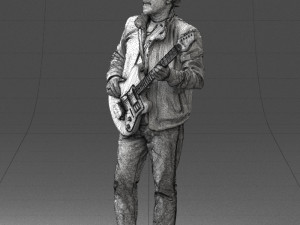 man with electric guitar 0006 3d print ready Modelo de Impressão 3D