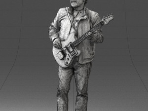 man with electric guitar 0006 3d print ready Modelo de Impressão 3D