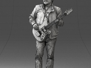 man with electric guitar 0006 3d print ready Modelo de Impressão 3D