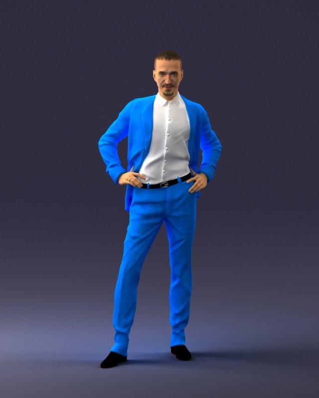 man in blue suit 0028 Modèle 3D .c4d .max .obj .3ds .fbx .stl .blend 