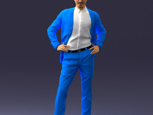 man in blue suit 0028 3D Model