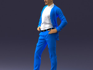 man in blue suit 0028 Modèle 3D