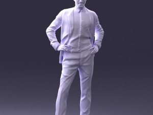 man in blue suit 0028 Modèle 3D