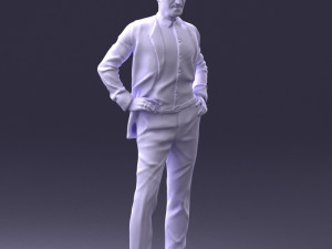 man in blue suit 0028 Modèle 3D