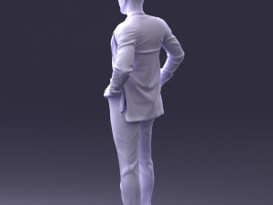 man in blue suit 0028 Modèle 3D