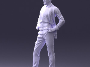 man in blue suit 0028 Modèle 3D