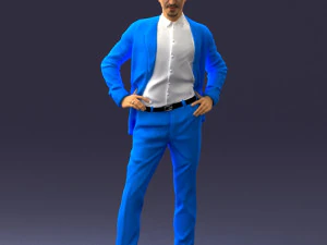 000371 青いスーツを着た男 3dp 3Dプリントモデル