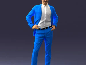 000371 Man in Blue Suit 3dp 3D Print Model