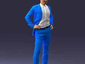 000371 Man in Blue Suit 3dp 3D Print Model
