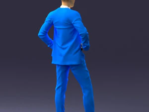 000371 Man in Blue Suit 3dp 3D Print Model
