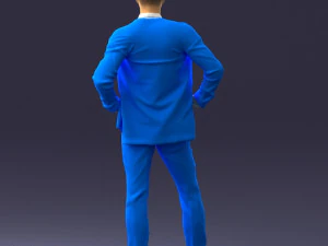 000371 Man in Blue Suit 3dp 3D Print Model