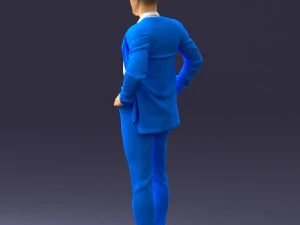 000371 Man in Blue Suit 3dp 3D Print Model
