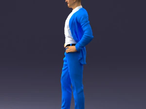 000371 Man in Blue Suit 3dp 3D Print Model