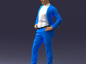 000371 Man in Blue Suit 3dp 3D Print Model