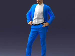000371 Man in Blue Suit 3dp 3D Print Model