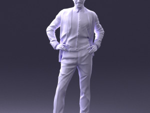 man in blue suit 0028 3d print ready 3D-printmodel