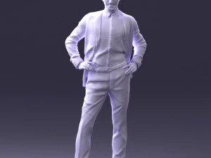 000371 Man in Blue Suit 3dp 3D Print Model