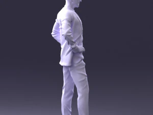 000371 Man in Blue Suit 3dp 3D Print Model