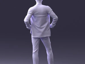 000371 Man in Blue Suit 3dp 3D Print Model