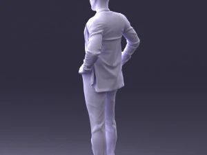 000371 Man in Blue Suit 3dp 3D Print Model