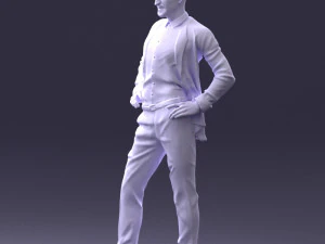 000371 Man in Blue Suit 3dp 3D Print Model