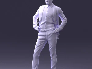 000371 Man in Blue Suit 3dp 3D Print Model