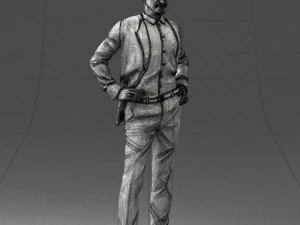 000371 Man in Blue Suit 3dp 3D Print Model