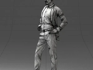 000371 Man in Blue Suit 3dp 3D Print Model