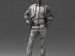 000371 Man in Blue Suit 3dp 3D Print Model