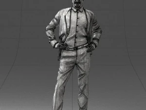000371 Man in Blue Suit 3dp 3D Print Model
