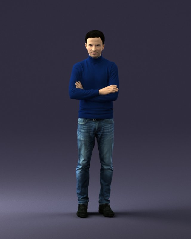man in turtleneck 0031 Modello 3D .c4d .max .obj .3ds .fbx .stl .blend 